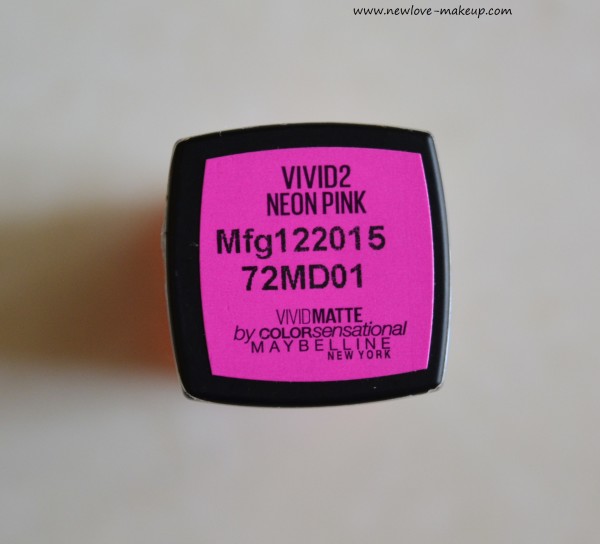 Maybelline India Vivid Matte Lipstick Vivid2 Neon Pink Review, Swatches, FOTD