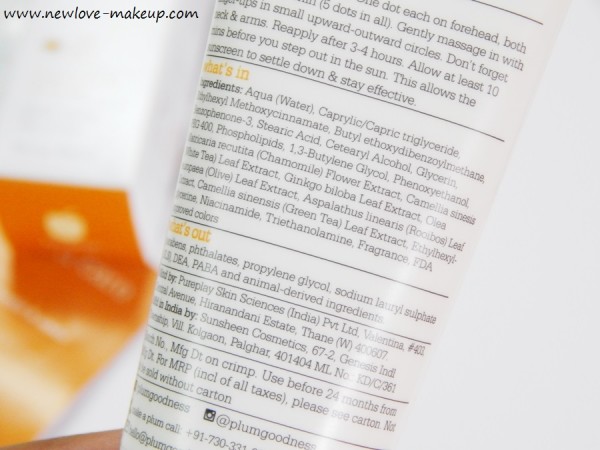 Plum Chamomile & White Tea Sheer Matte Day Cream SPF50 Review