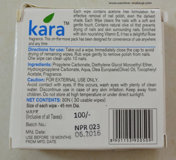 Kara Nail Polish Remover Wipes Review, Best Acetone Free Nail Polish Remover Wipes India