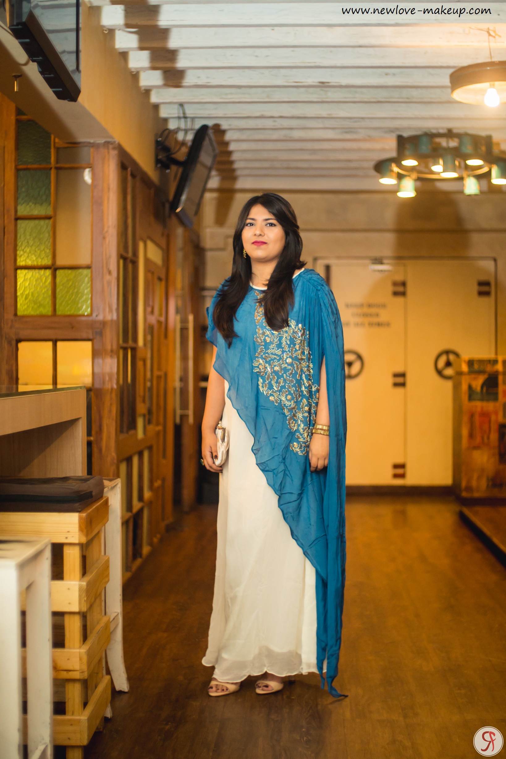 OOTD: White & Blue Embellished Gown, Indian Fashion Blog