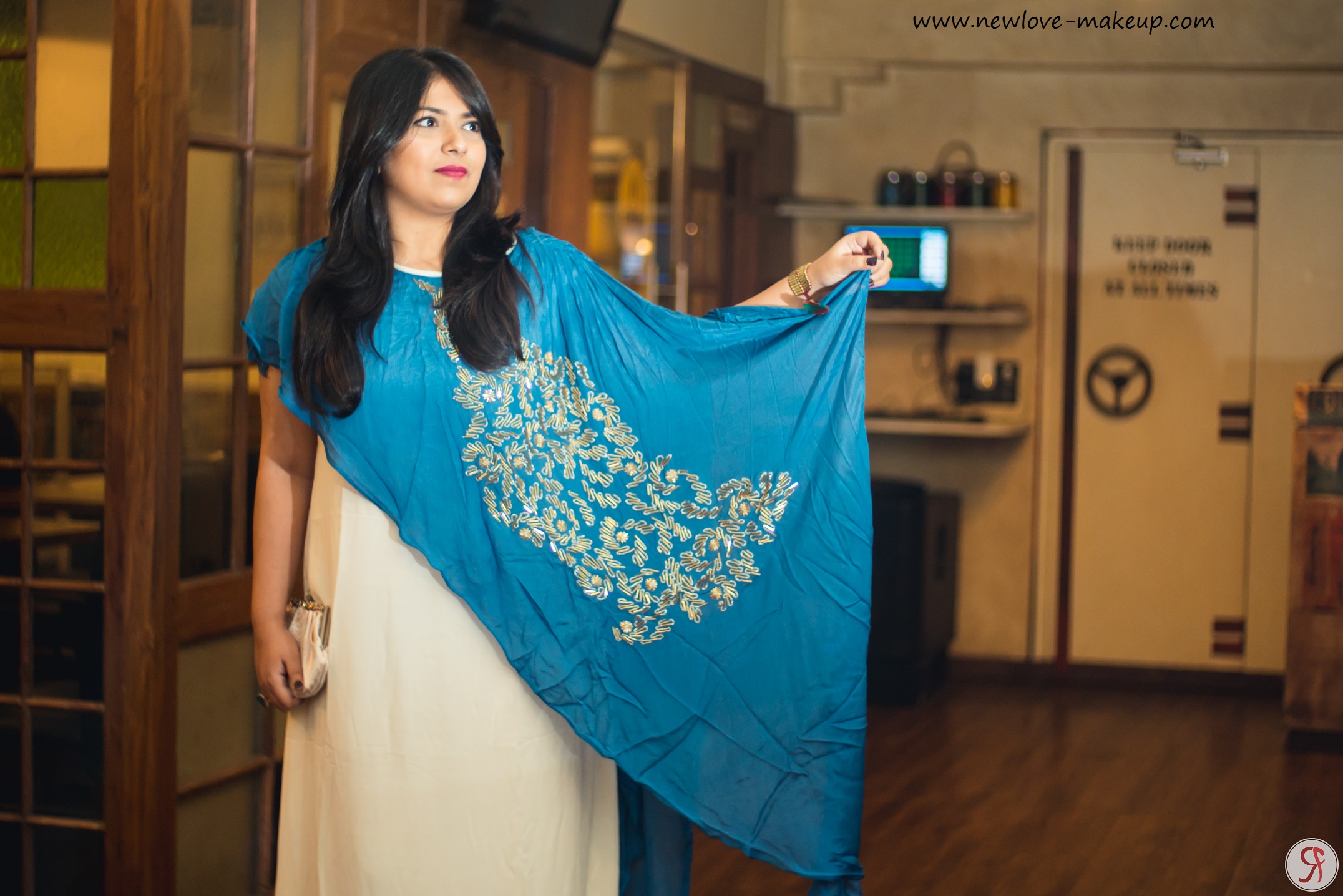 OOTD: White & Blue Embellished Gown, Indian Fashion Blog