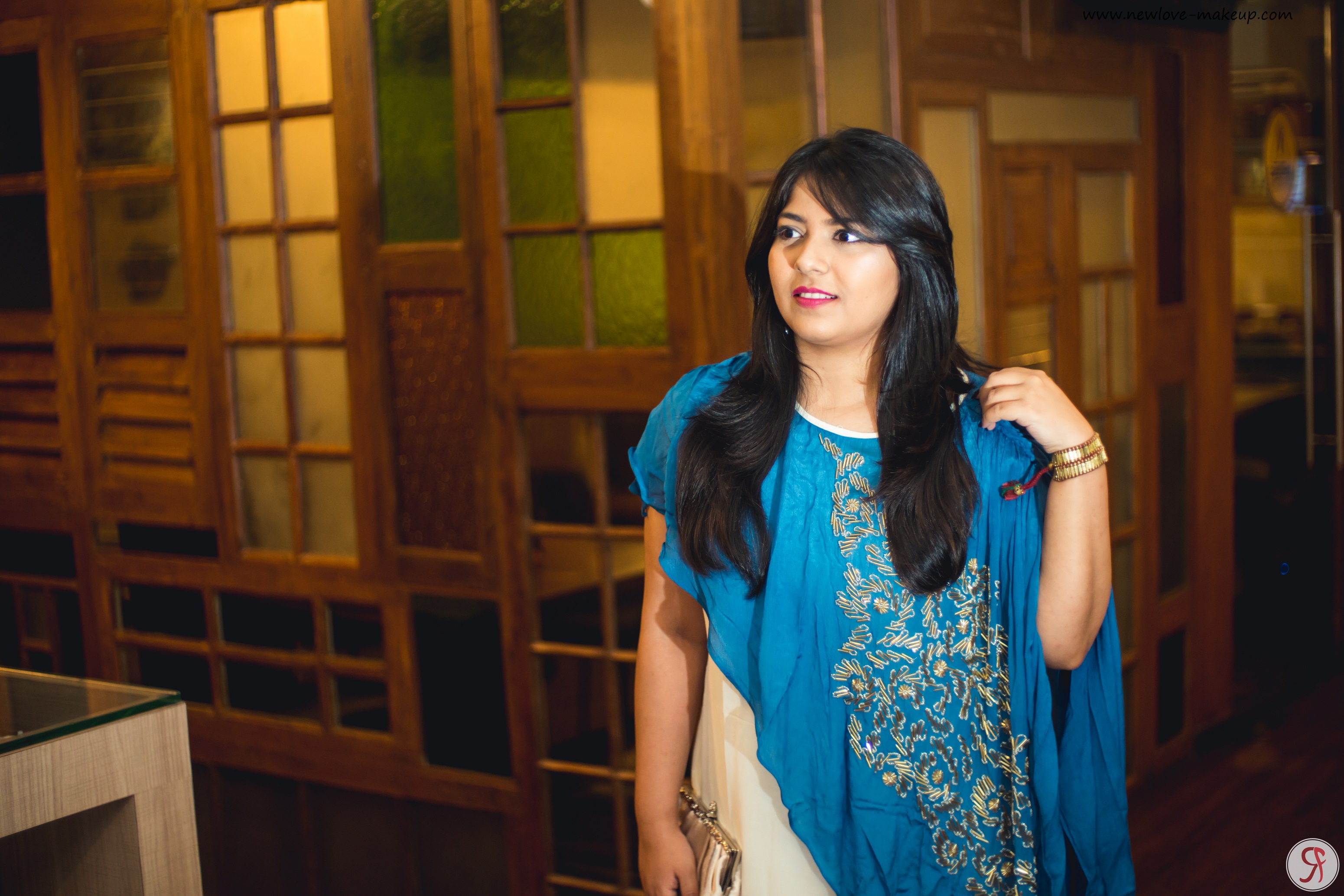 OOTD: White & Blue Embellished Gown, Indian Fashion Blog