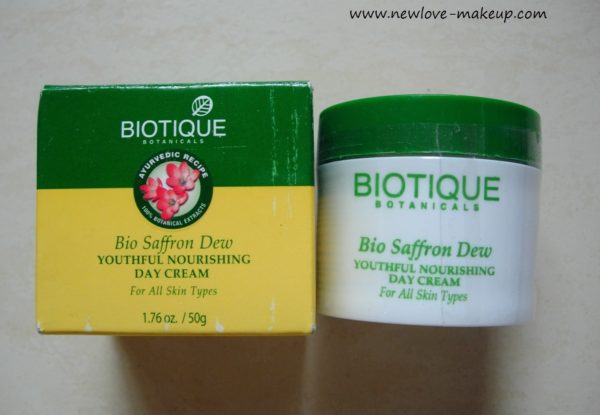 Biotique Bio Saffron Dew Youthful Nourishing Day Cream Review
