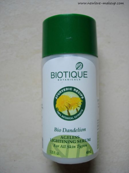 Biotique Bio Dandelion Ageless Lightening Serum Review