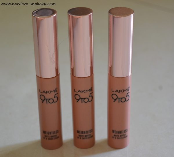 Lakme 9 to 5 Weightless Matte Mousse Lip & Cheek Color Review, Swatches, Indian Makeup Blog