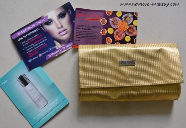 October 2016 Fab Bag Review & Unboxing, Indian Makeup and Beauty Blog