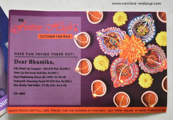 October 2016 Fab Bag Review & Unboxing, Indian Makeup and Beauty Blog