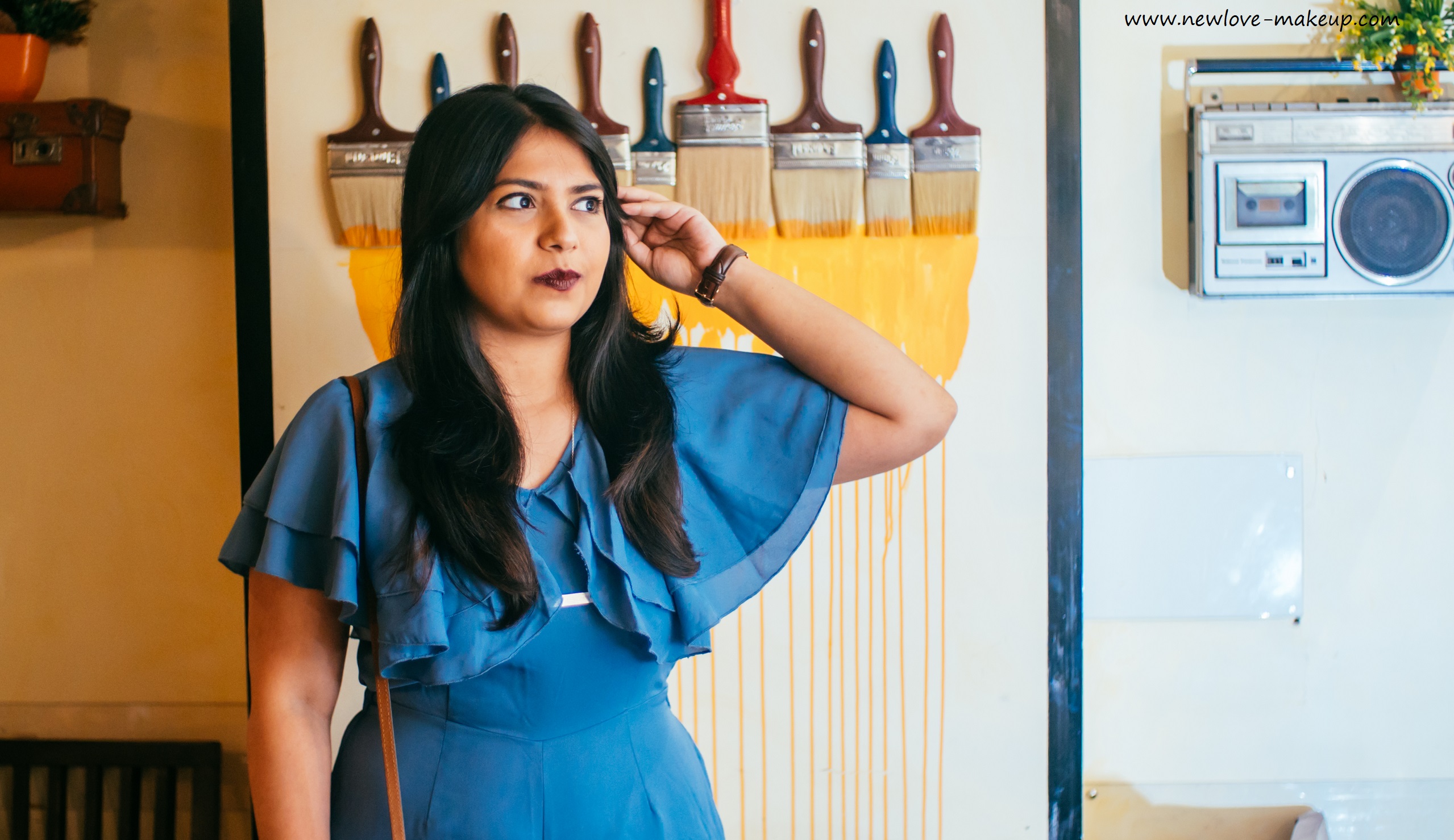 OOTD: Blue Flared Jumpsuit, Indian Fashion Blog