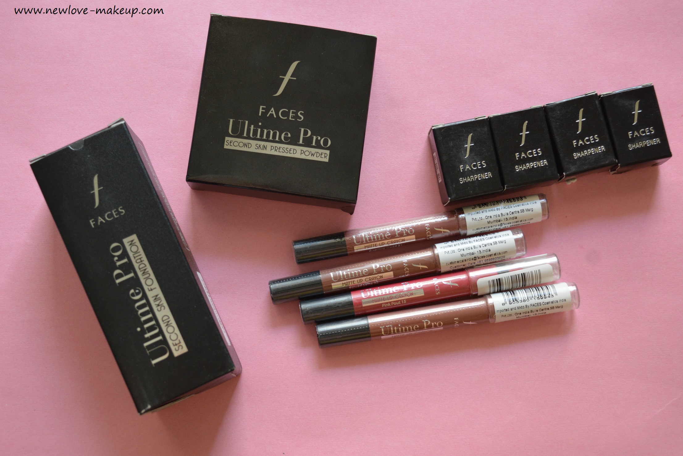 Faces Ultime Pro Second Skin Foundation, Pressed Powder & New Matte Lip Crayons Review, Swatches