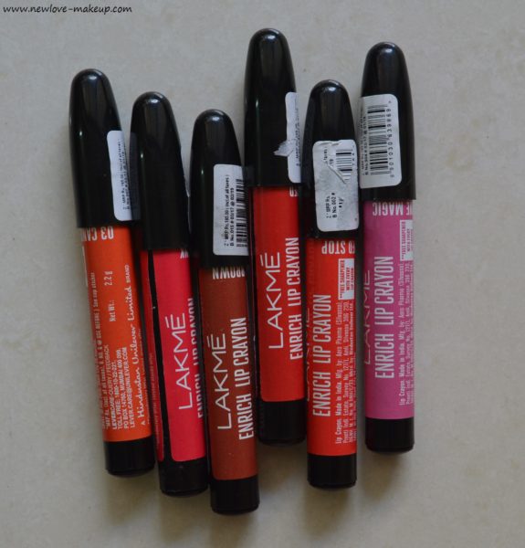 Lakme Enrich Lip Crayons Review, Swatches