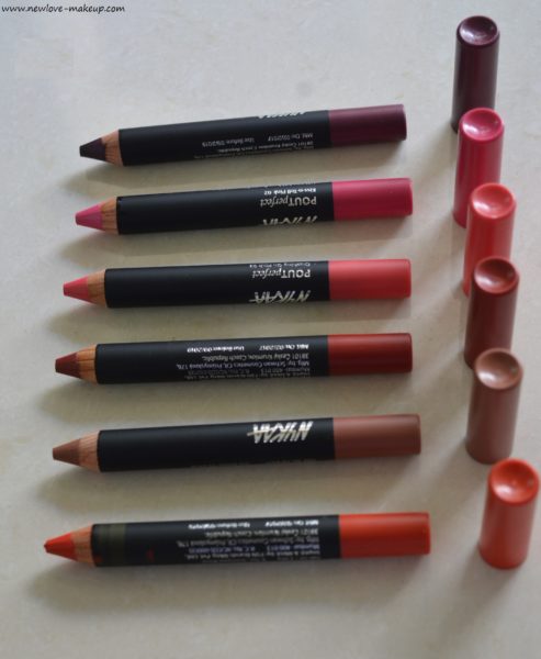 Nykaa Pout Perfect Velvet Matte Lip Pencils Review, Swatches