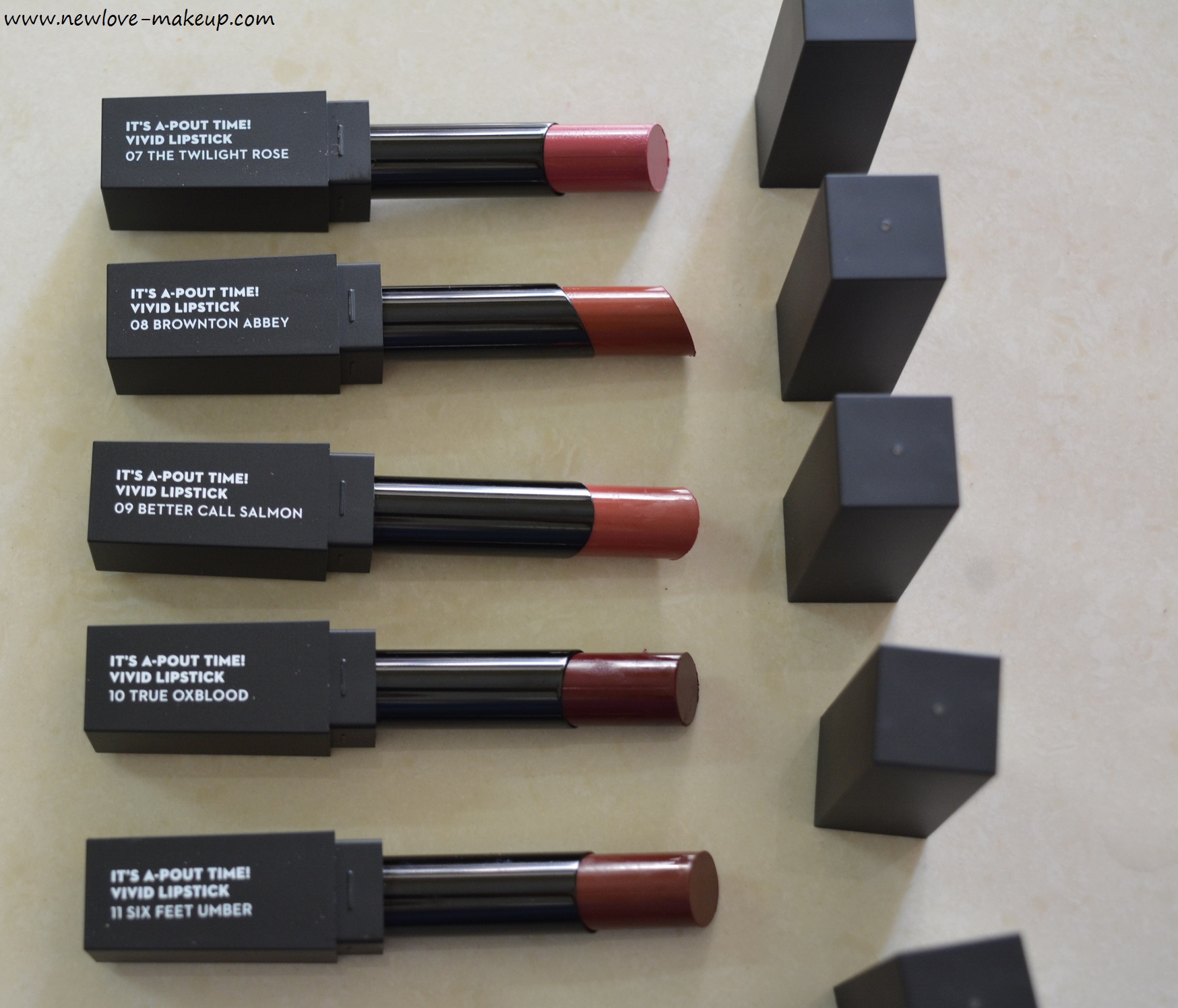 Sugar It's A Pout Time! Vivid Lipsticks 5 New Shades Swatches