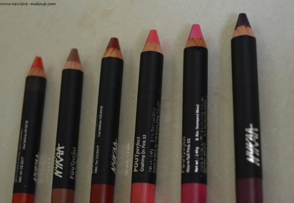 Nykaa Pout Perfect Velvet Matte Lip Pencils Review, Swatches