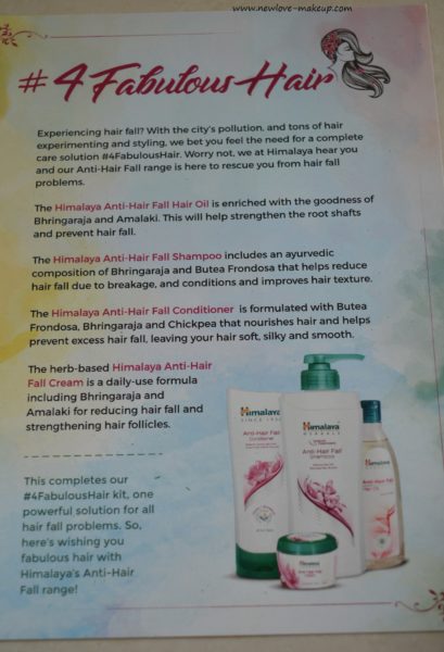 Himalaya Herbals Anti-Hair Fall Range Review : #4FabulousHair