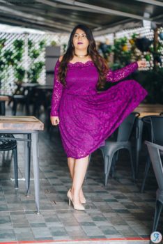 OOTD: Off Shoulder Purple Lace Dress