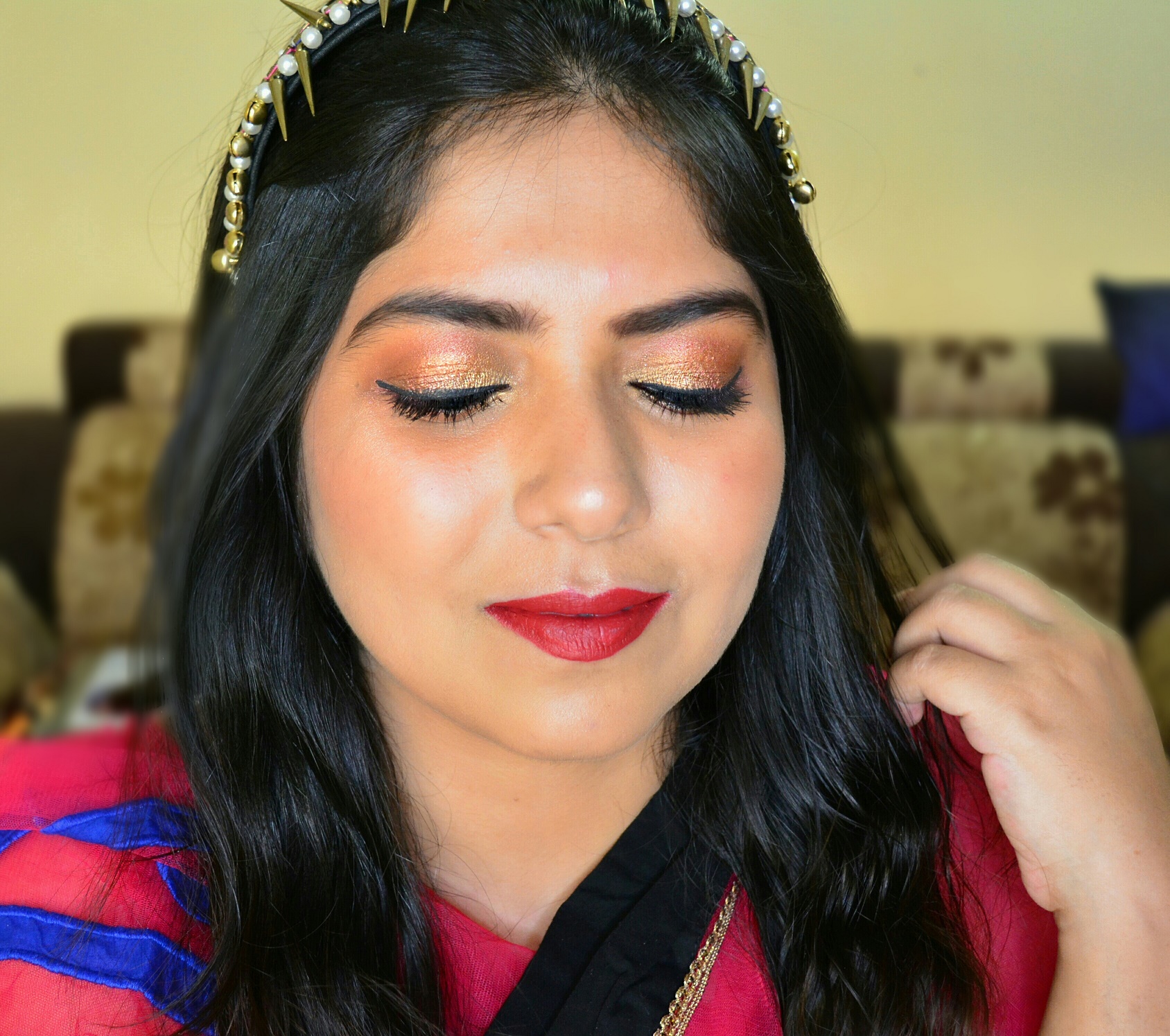 Indian Wedding Guest Makeup Tutorial | Gold & Pink Eyes | Indian Makeup Blog