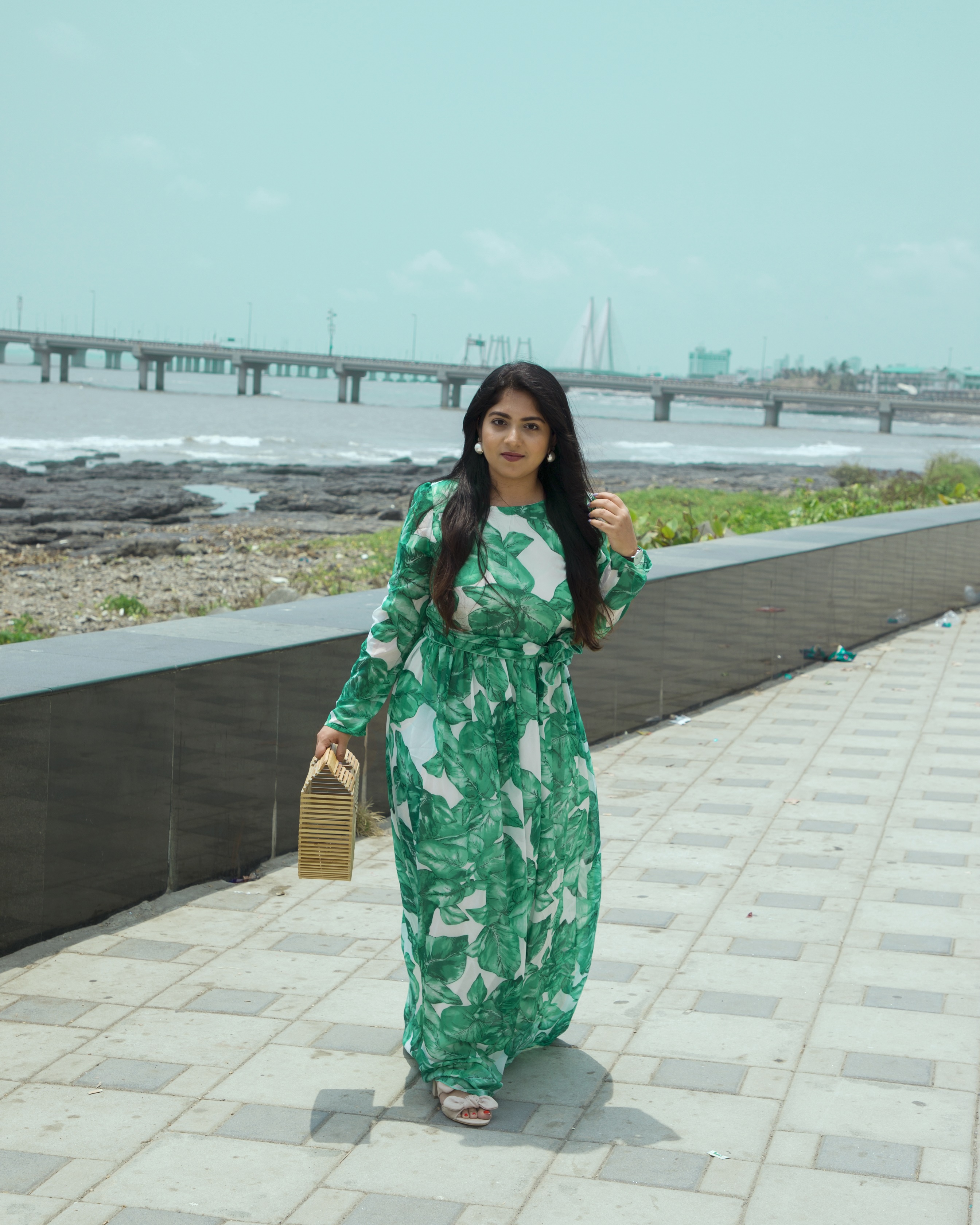 OOTD: Green Leaf Print Summer Dress