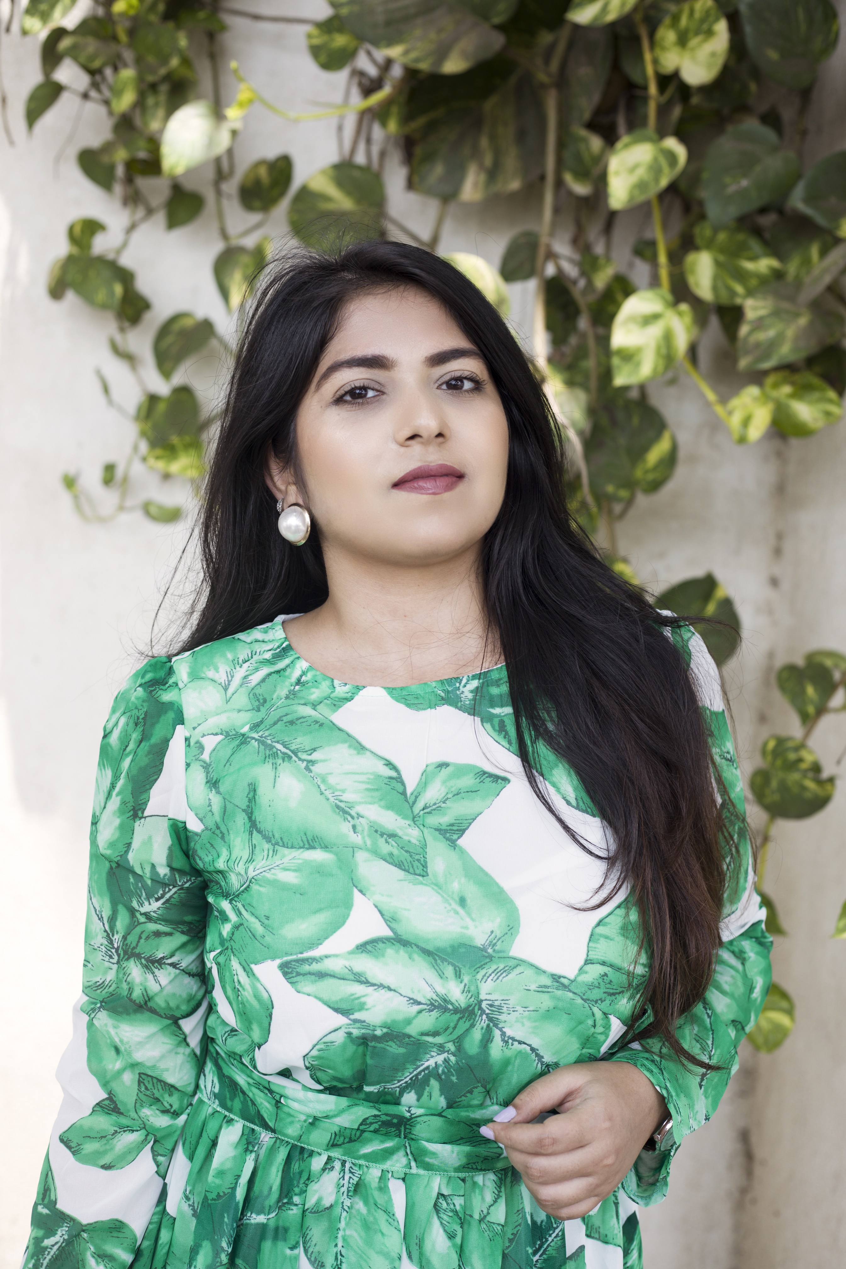 OOTD: Green Leaf Print Summer Dress, Indian Fashion Blog