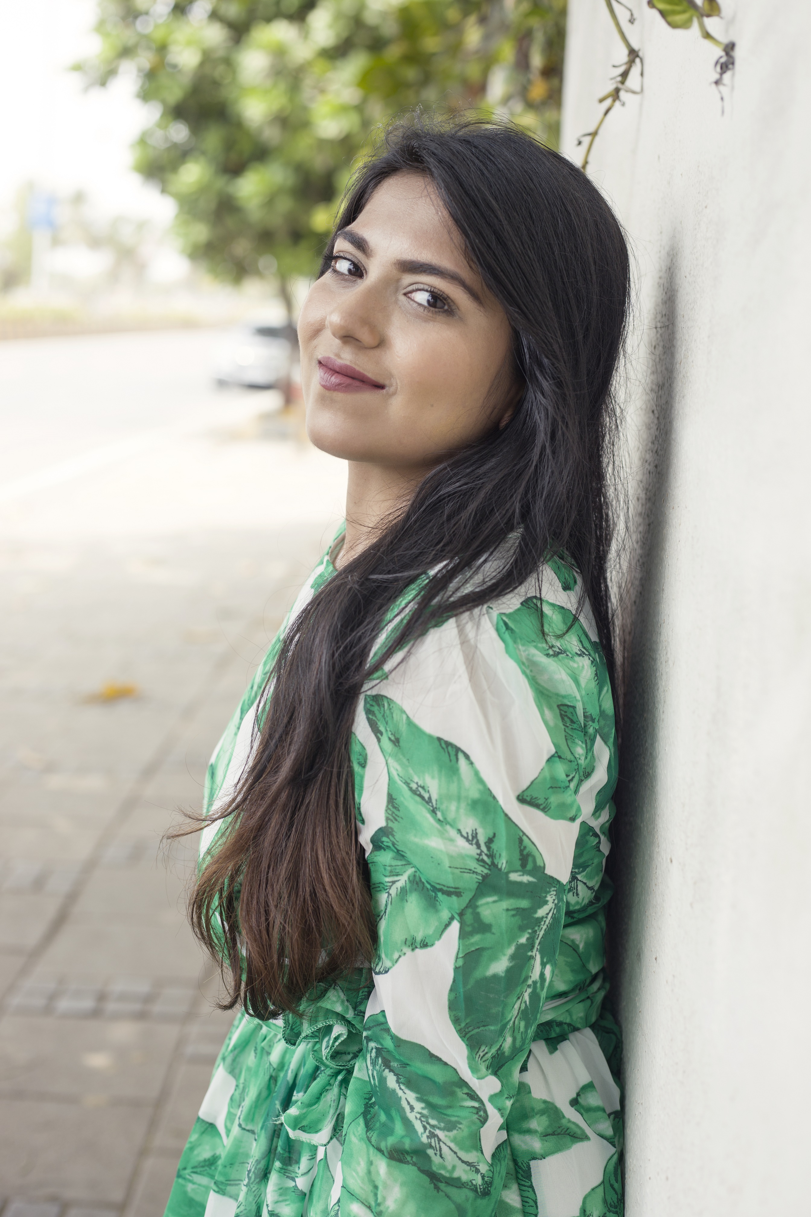 OOTD: Green Leaf Print Summer Dress, Indian Fashion Blog