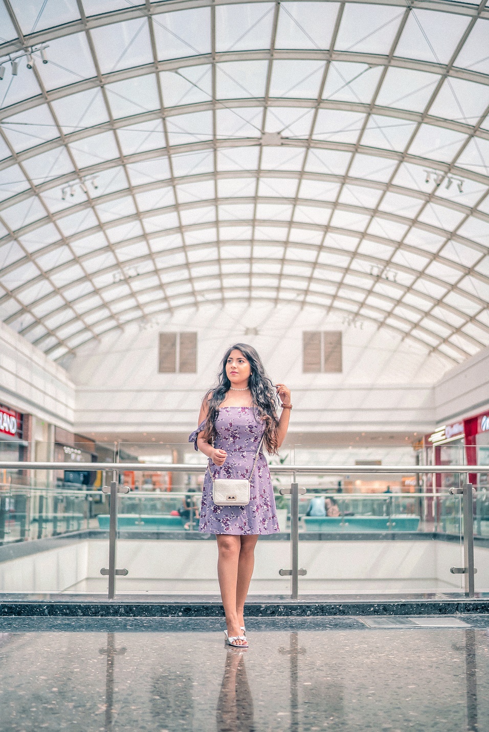 OOTD: Lavender Floral Off Shoulder Dress, Indian Fashion Blog